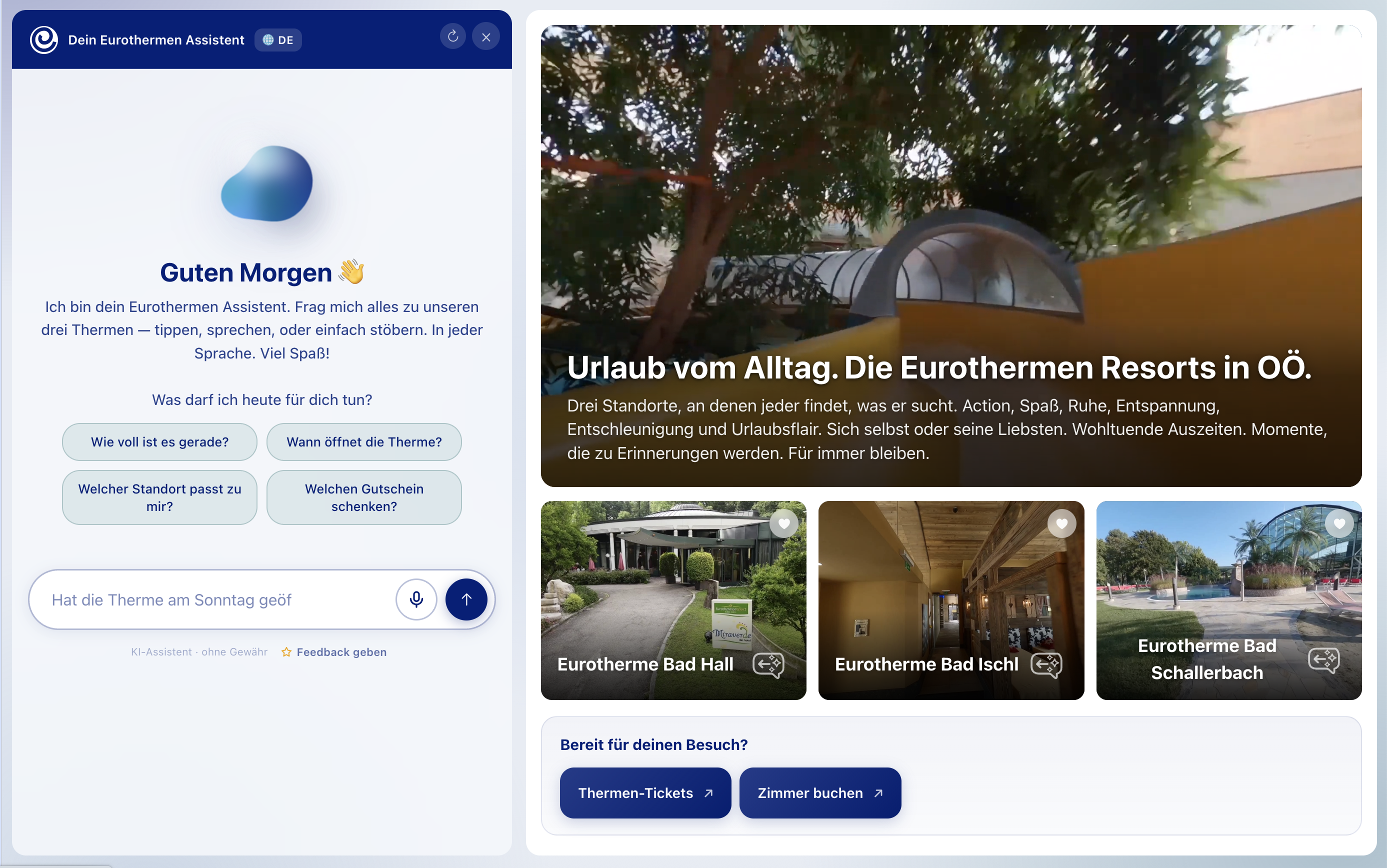 Liquid Web Assistent — Eurothermen